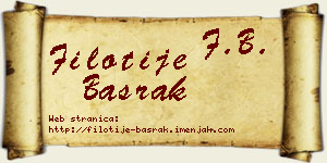 Filotije Basrak vizit kartica